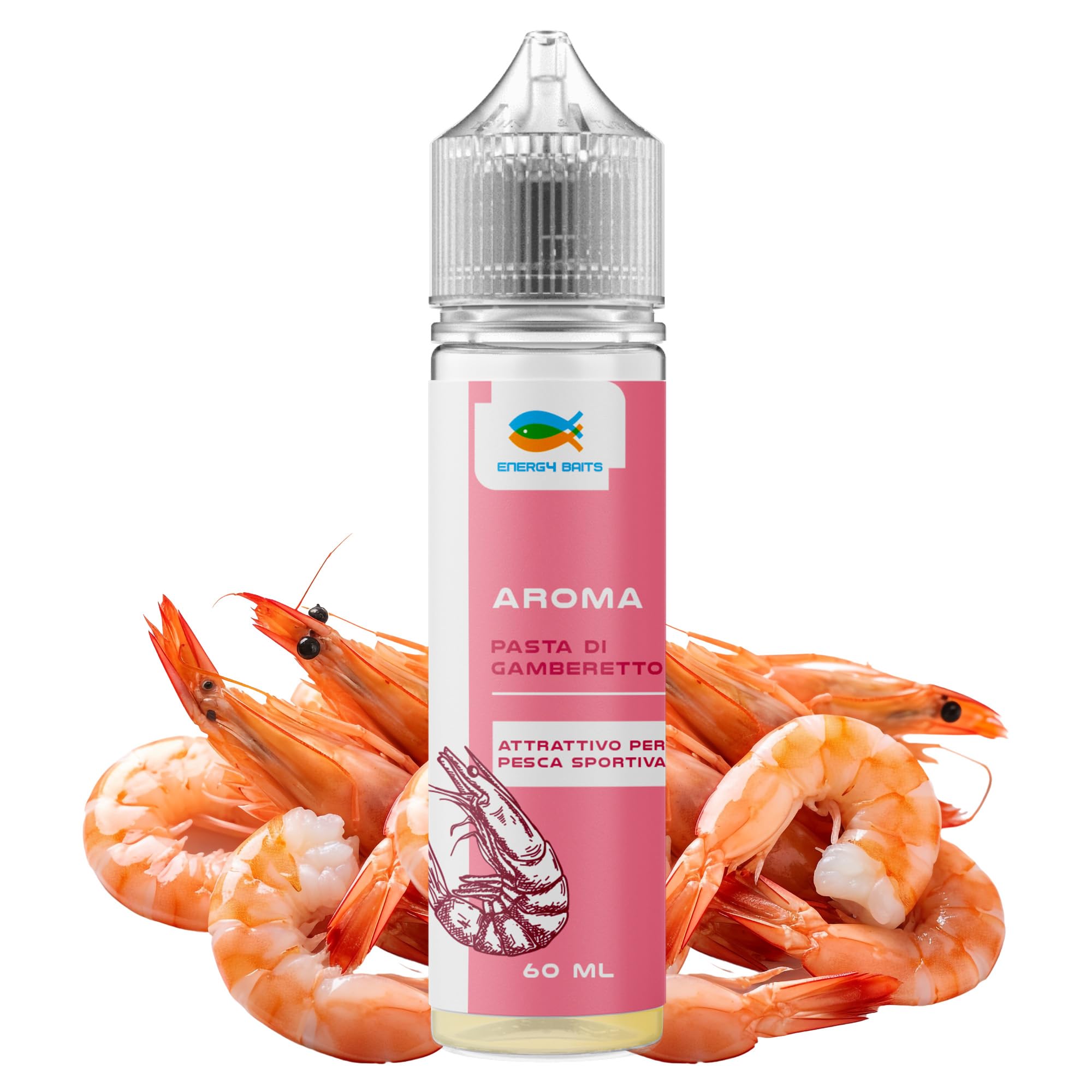 Aroma Pasta di Gamberetto per Pesca Sportiva | Attrattivo Liquido da Usare su Pasture, Esche e Boiles (utilizzo a Freddo - No Cottura) - Adatto per la Pesca di Mare e Lago