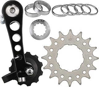 CyclingDeal Bike Single Speed Aluminum Chain Tensioner and Kit Packages for Road Bike and MTB