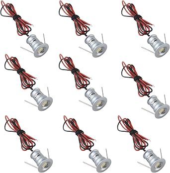 AIBOO LED Small Recessed Ceiling Lights Spot Lights Downlights,IP54 Ceiling Ultra Slim 9 Pack,Small Spot Lamp with Hardwired for Kitchen,Stairs,Hallway,DIY Lighting,Bookshelf 6000K Daylight White [Energy Class E]