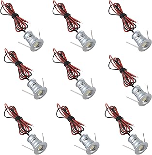 AIBOO 12V Under Cabinet LED Lights 9 Packs of Recessed Mini Downlights f...