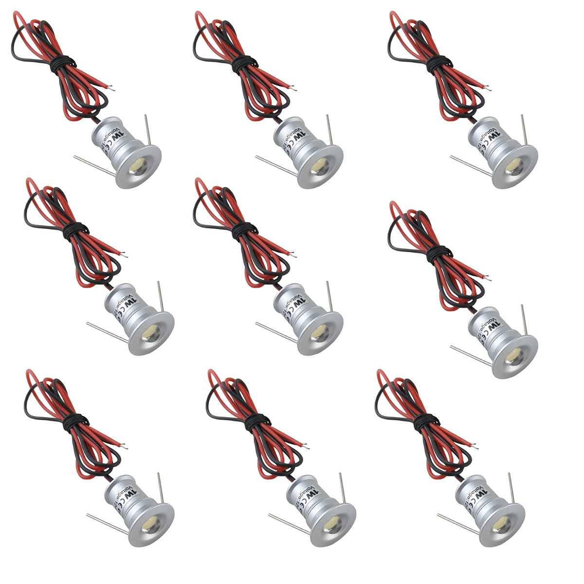 AIBOO 12V Under Cabinet LED Lights 9 Packs of Recessed Mini Downlights for