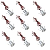 12V Under Cabinet LED Lights 9 Packs of Recessed Mini Downlights with Hardwired Cable and Connectors for Indoor Cupboard Bookshelf Stair Lighting (Cool White)