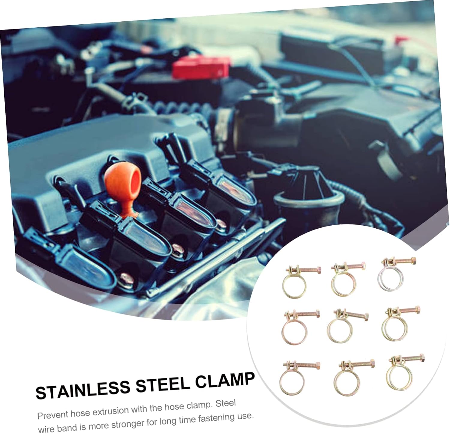Adjustable Hose Clamp Set 20 Pcs Stainless Steel Pipe Clamps Tube Wire