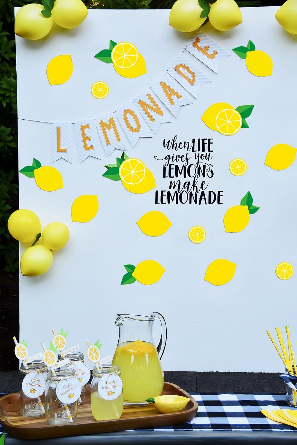 Lemonade Stand Supplies 25PCS Fresh Lemonade Stand Stickers for Lemonade Birthday Baby Shower Party Decorations Outdoor Lemon Stand Decor Summer Wall Sticker image 2