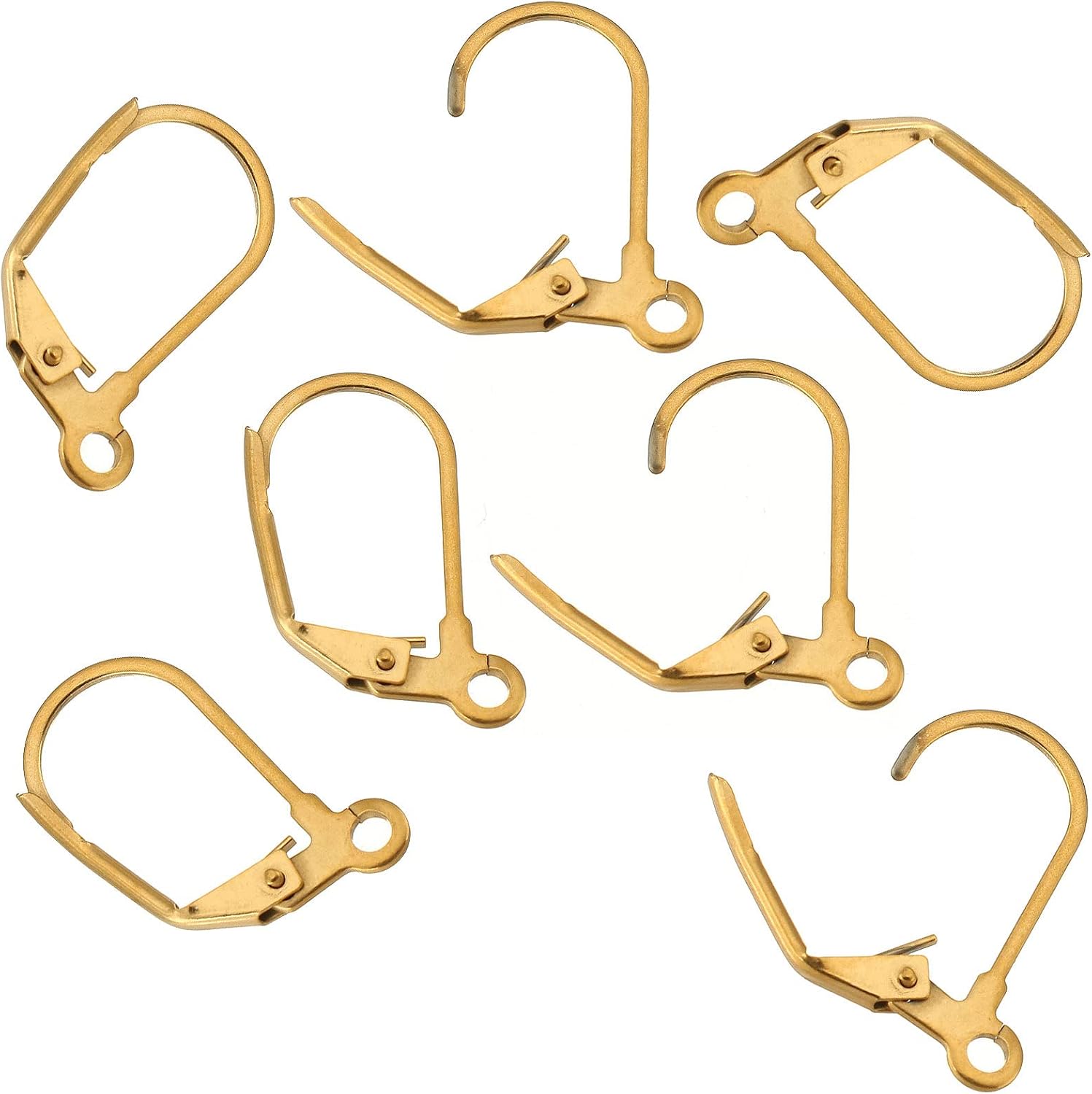 Stainless Steel Ear Hooks Gold Earrings Stud Earrings 18 mm Hook Ear Feather Leverback Folding Lever Hook Earrings Jewellery Making image 3