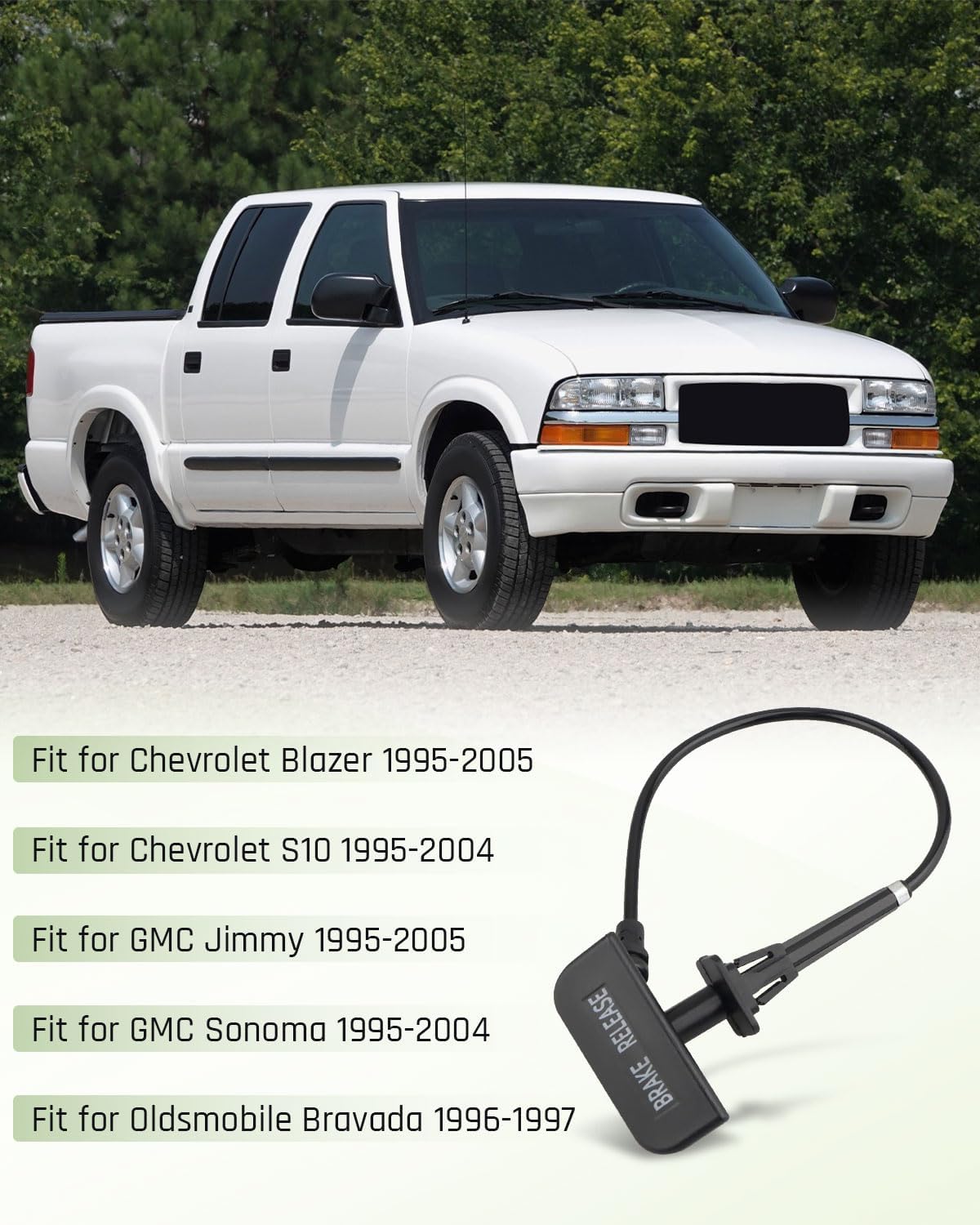 Parking Brake Release Handle 15025402 15027989 Fit for Chevrolet S10/GMC Sonoma 1995–2004, Fit for Chevrolet Blazer/GMC Jimmy 1995–2005, Fit for Oldsmobile Bravada 1996–1997