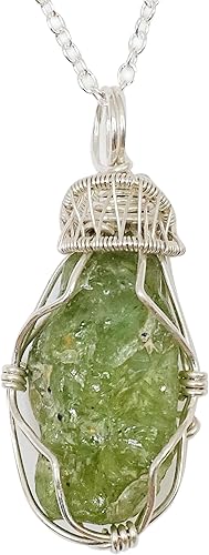 Miniatura 17 de Designs by Nature Gems Collar de piedras preciosas ásperas hecho a mano en plata de ley