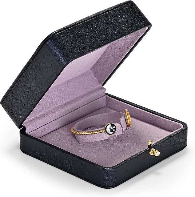 Oirlv Velvet Bracelet Box, Bangle Gift Box Jewellery Display Boxes Black Bracelets Display Case Watches Necklaces Storage for Engagement Wedding Birthday Mothers Day Mom Presents(Bracelet Box)