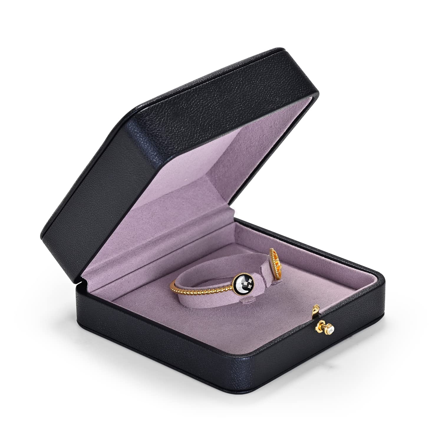 ITNXVKGES Velvet Bracelet Box, Black Bangle Gift Box Bracelet Display Boxes for Watches Necklaces Storage for Engagement Wedding Anniversary Birthday Mothers Day Mom Presents(Bracelet Box)
