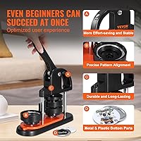Vista 3 de VEVOR Button Maker Machine, 2.25 inch/58mm Pin Maker with 100pcs Button Parts, Button Maker with Panda Magic Book, Ergonomic Arc Handle Punch Press