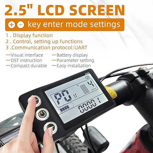 Miniatura 7 de Medidor de pantalla LCD de bicicleta eléctrica S866, 24V 36V 48V Ebike Pantalla LCD Panel de control inalámbrico Velocímetro de bicicleta odómetro