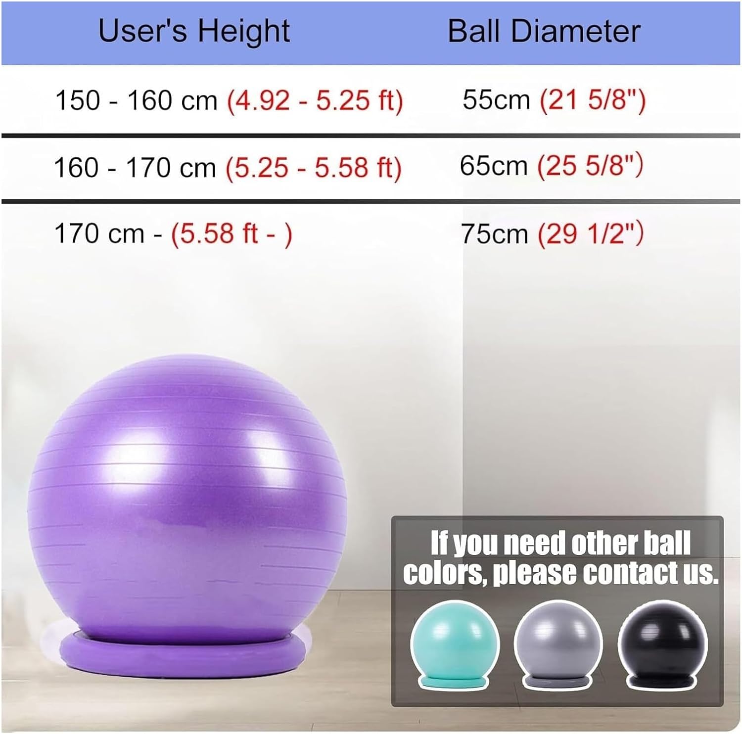 Yoga Ball Chair,Yoga Ball，Exercise Ball, Yoga Office Chair for Adults Exercise Ball Seat for Workout Fitness Pilates Birthing & Physical Therapy Ergonomic Desk Chair(Green,Diameter 65cm ( 25 5/8" ))