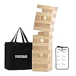 SPORT BEATS Medium Tower Game Outdoor Games 54 Blocks Stacking Game Includes Carry Bag