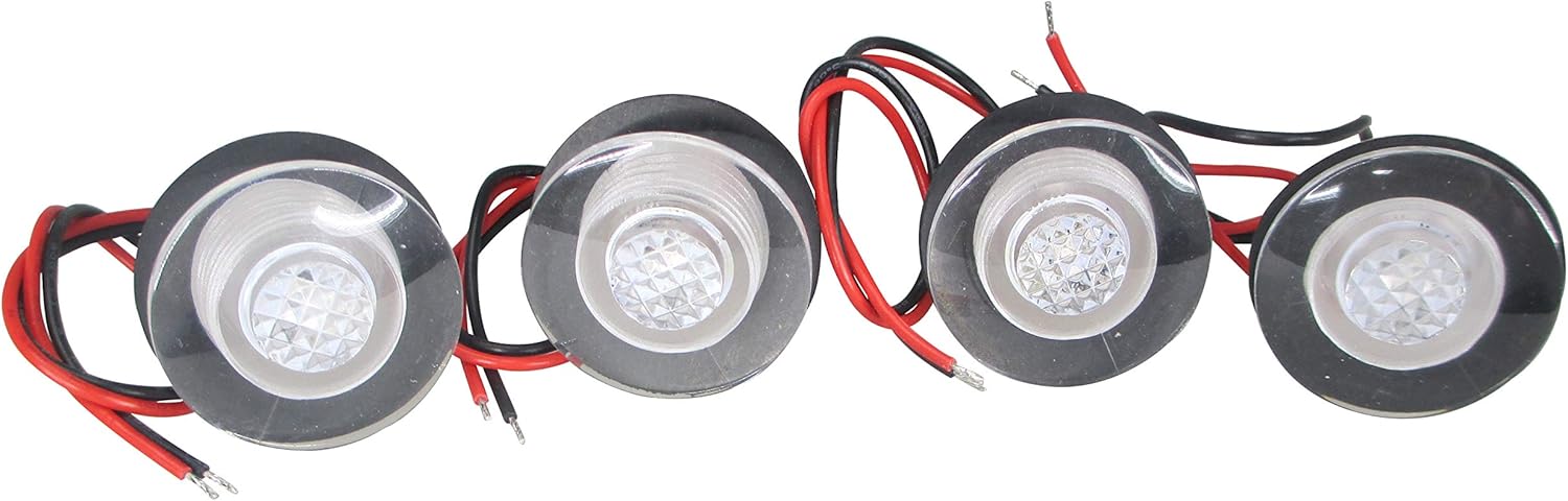 Pactrade Marine 4 Pieces Boat LED Livewell Round Button White Courtesy Light OEM Waterproof : Sports & Outdoors