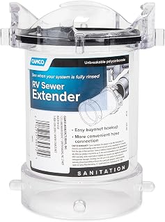 Camco RV Sewer Hose Extender | Features a 5-Inch Transparent Design and a Heavy-Duty Polycarbonate Construction (39572)