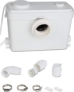 Macerator Pump Sanitary Heavy Duty for Toilet Shower Sink Bath Waste Powerful 3 in 1 [Energy Class A+++]