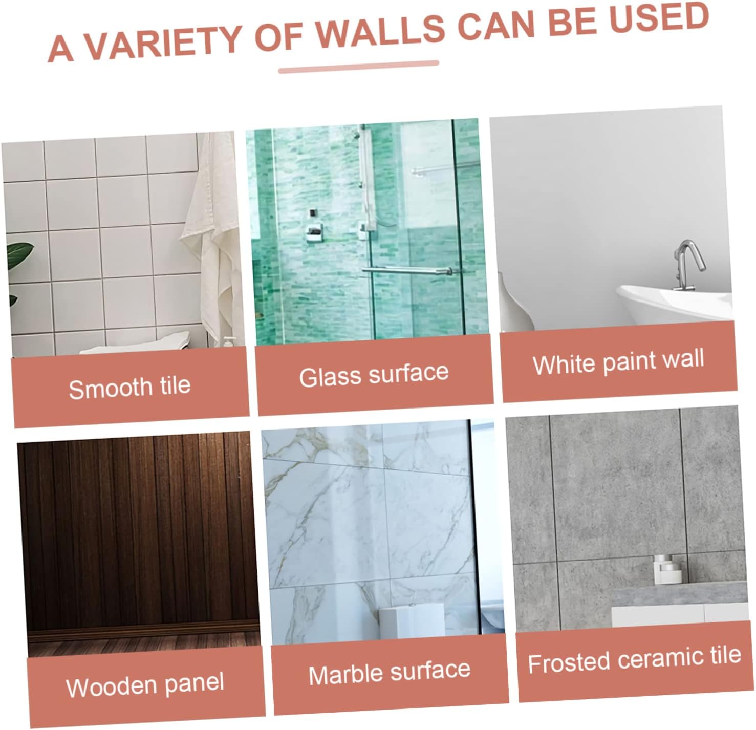 TEHAUX 8pcs Bathroom Organizer Easy Install Acrylic Shelves No Drill Needed Floating Wall Organizers for Bathroom Rv Bedroom Kitchen