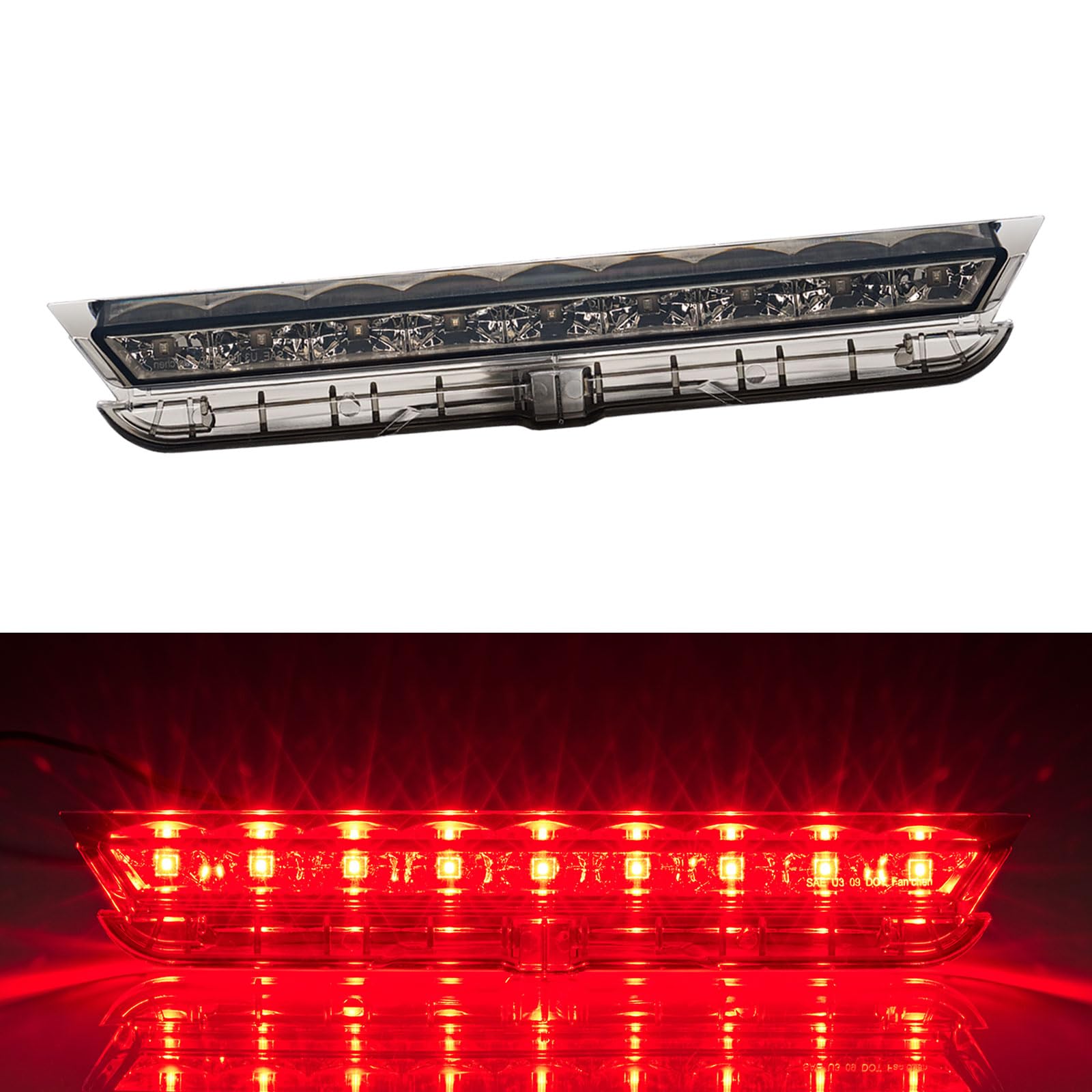 Third 3rd Brake Light LED for 2011-2016 Scion tC, High Mount Rear Brake Lights Assembly for 11-16 Scion tC, Waterproof Center Cab Lamp Stop Light (Smoke)