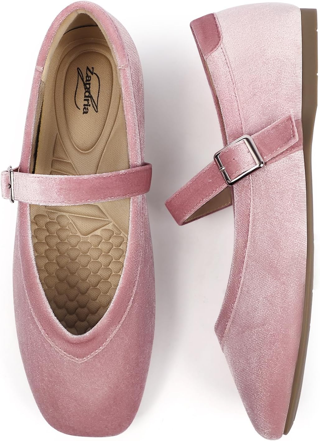 Women's Mary Jane Flats Dressy Slip on Square Toe Ballet Shoes for Women