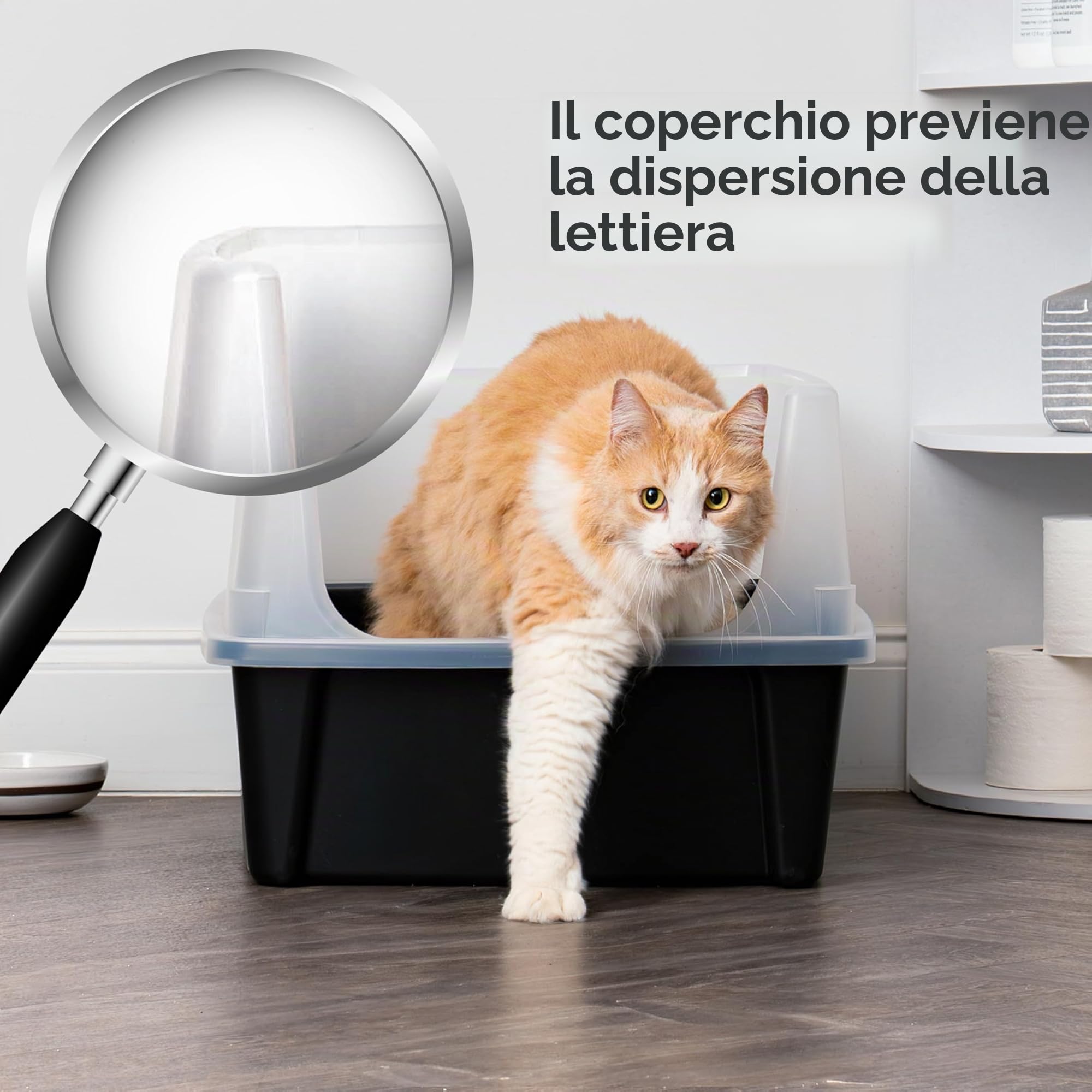 IRIS USA - Lettiera per gatti XL, con apertura superiore, extra large, per gatti grandi e famiglie con più gatti, schermo alto da spargere, facile da pulire, 76,2 cm di lunghezza x 50,8 cm di
