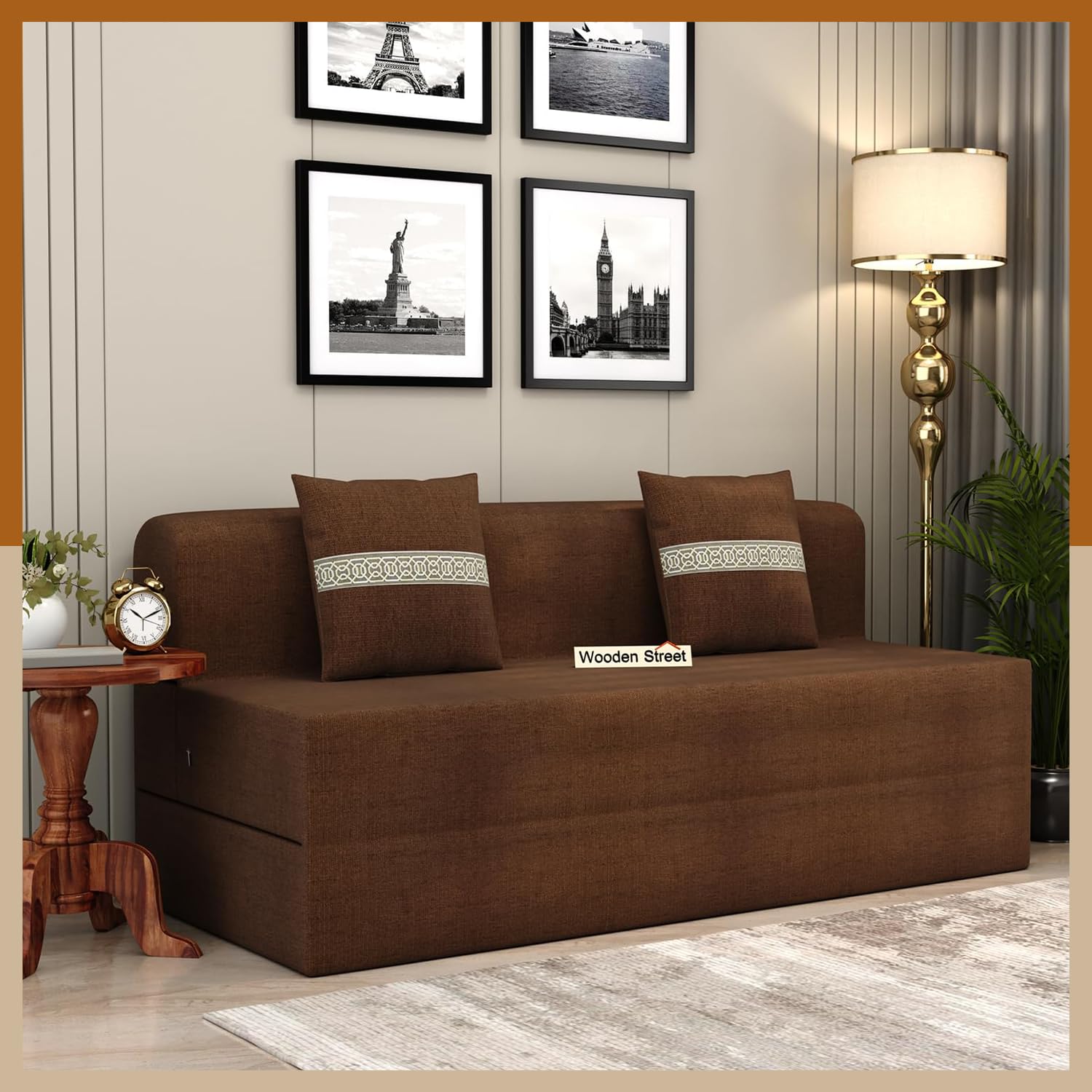 See full amazon price history chart for WoodenStreet™ Freya 3-Seater Fabric Sofa Bed with Washable Cover and 2 Patterned Cushions, Versatile Folding Sofacum Bed for Living Room with 1 Year Warranty (Cotton, Mocha Brown) WoodenStreet™ Freya 3-Seater Fabric Sofa Bed with Washable Cover and 2 Patterned Cushions, Versatile Folding Sofacum Bed for Living Room with 1 Year Warranty (Cotton, Mocha Brown) (B0DJ4ZNTNF) Amazon Price History, Amazon Price Tracker