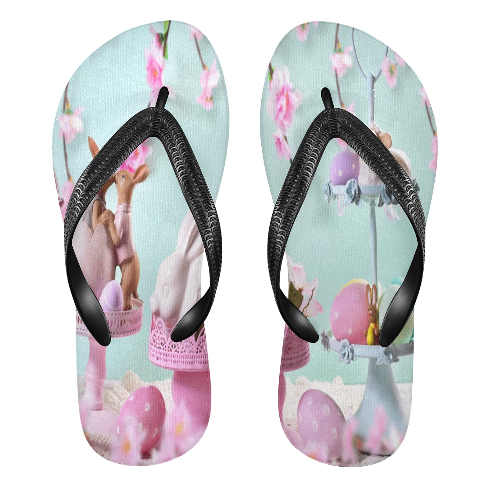 Amazon.com : ALAZA Happy Easter Bunny Flower Blossom Flip Flops Flip Sandal  Home Slippers Hotel Spa Bedroom Travel L for Men Women : Beauty u0026 Personal  Care