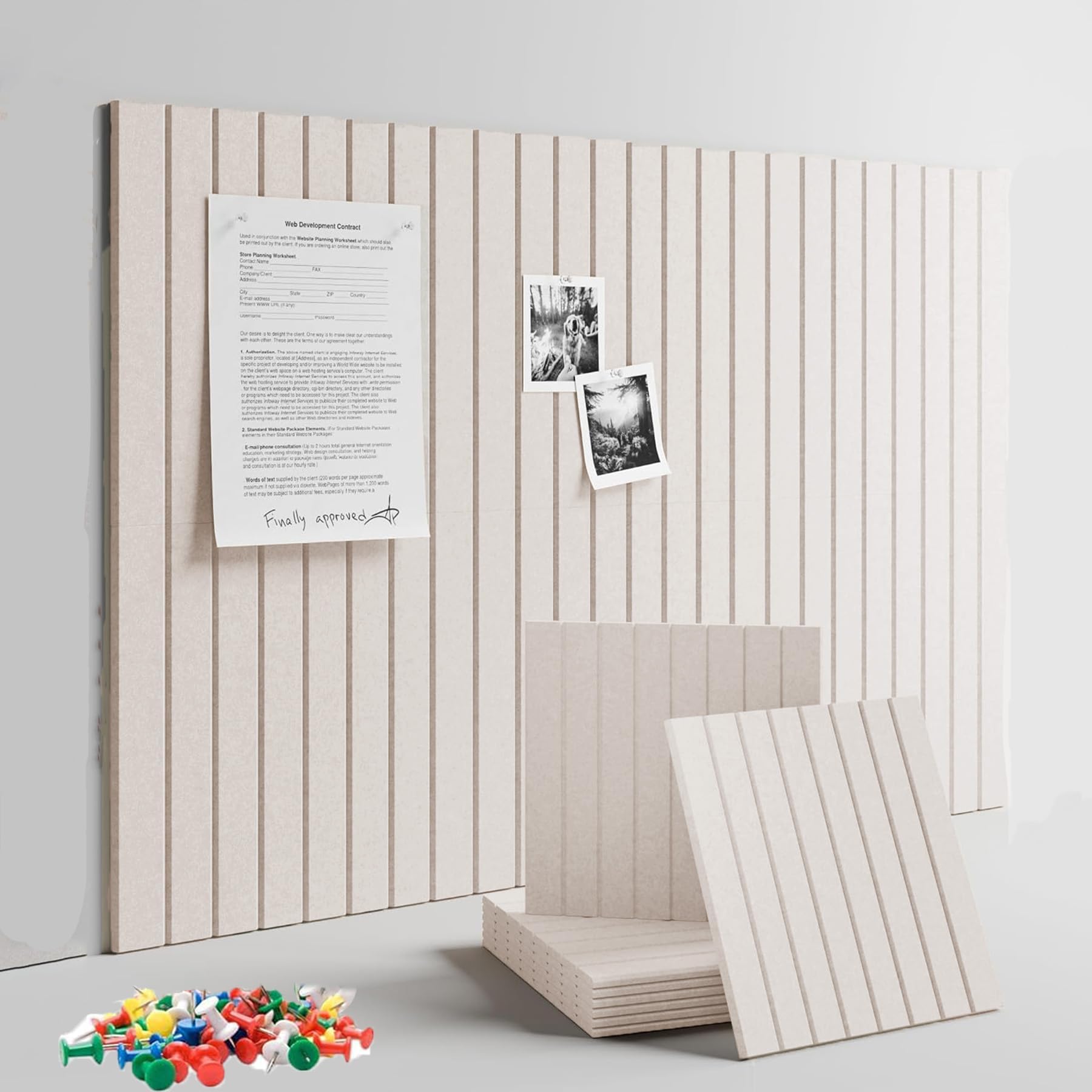 – STERIX 6 Pack Large Cork Board Bulletin Board,Removable Felt Cork Board Tiles Wall Decoration Display Board with Pushpins for School, Home, Kitchen & Office Walls(90cm×60cm)
