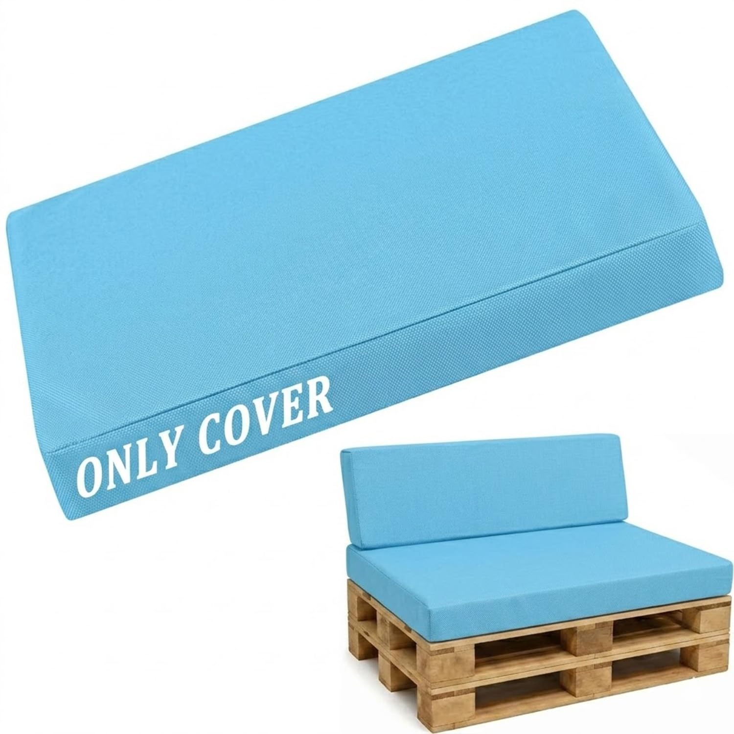 Fodere per Cuscini per Pallet 120×80 60×40 120×60 120×40 Copricuscini da Esterno Idrorepellente con Cerniera Cielo azzurro Seat 80x120cm