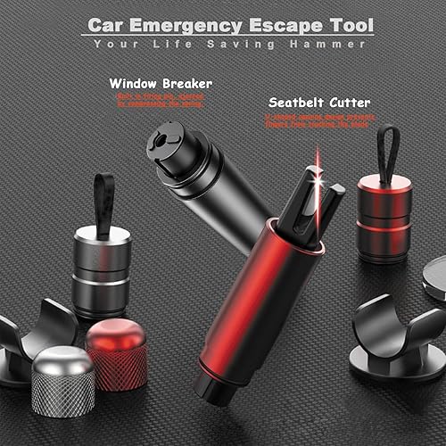 Miniatura 3 de Herramienta de escape de coche de emergencia 2 en 1  Cortacristales con resorte y cortador de cinturón de seguridad, salvavidas compacto para