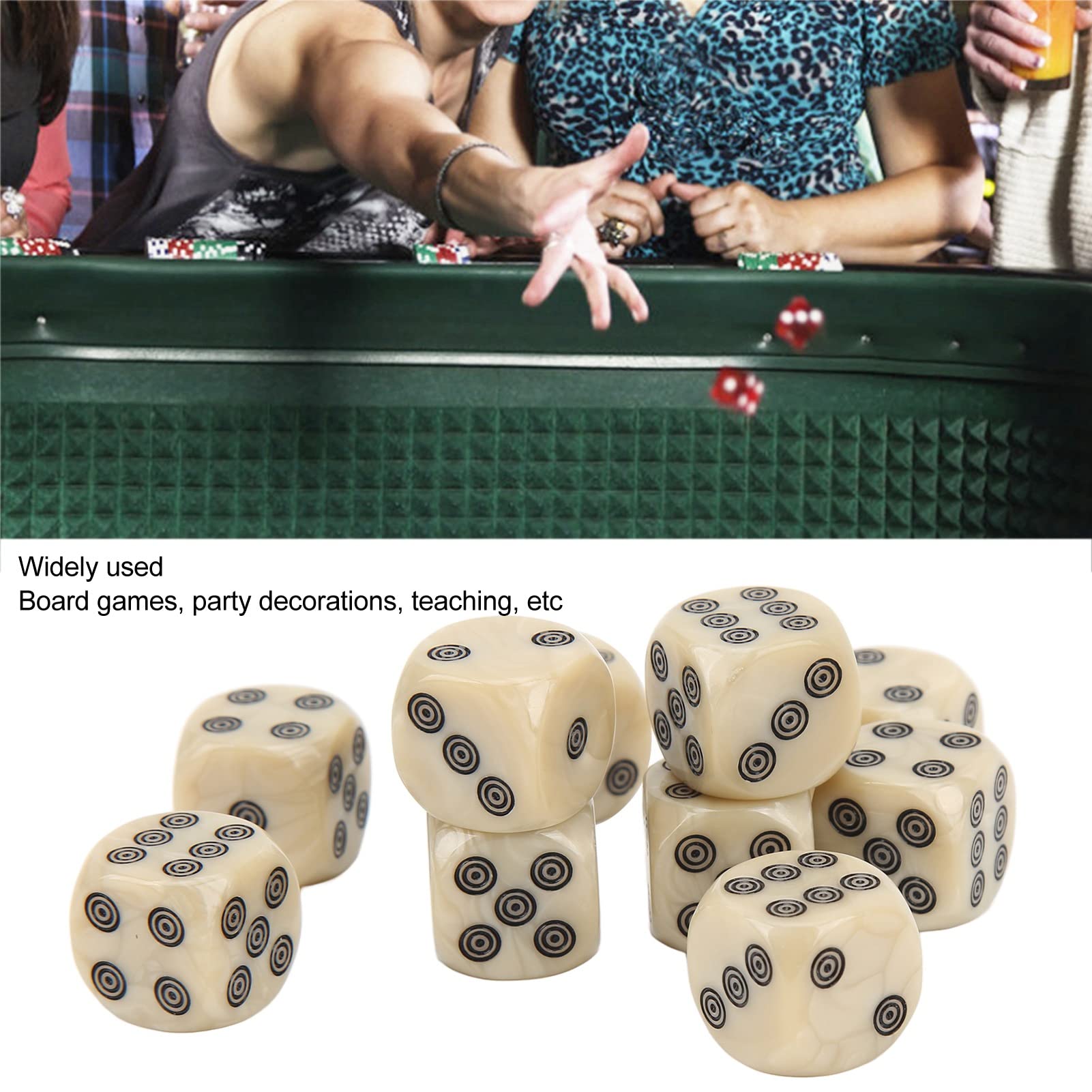 20 Dados D6 Que Brillan En La Oscuridad – 14mm, Seis Caras, Con Bolsa | Ideal Para Juegos De Mesa Y Matemáticas