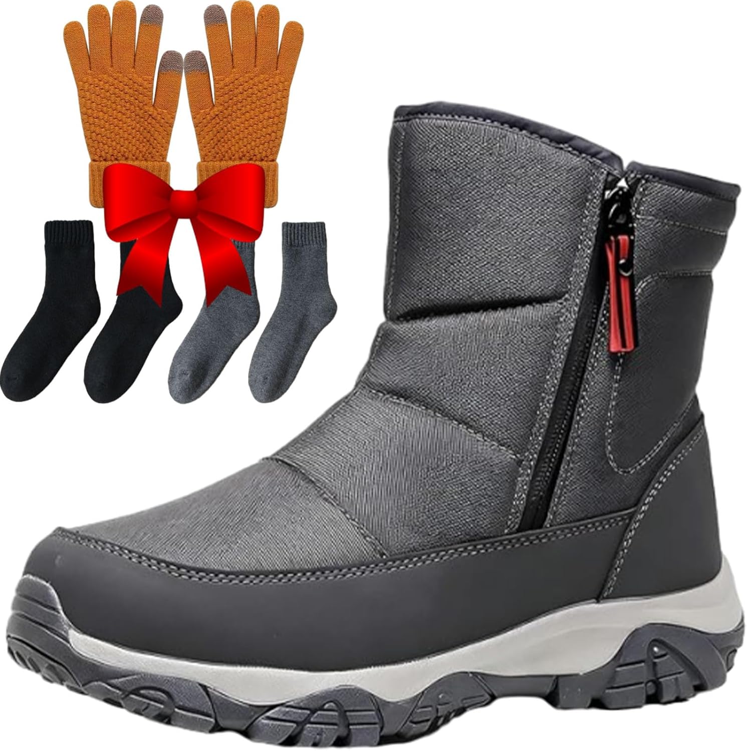 Men’s Waterproof Orthotic Winter Work Boots, Extreme Cold Protection, Non-Slip Durable Sole, All-Day Comfort