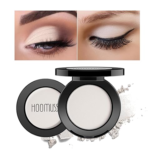 Sombra de ojos blanca individual hecha a mano Sahdow paleta de maquillaje para Halloween, alta pigmentación y larga duración, sombra de ojos blanca