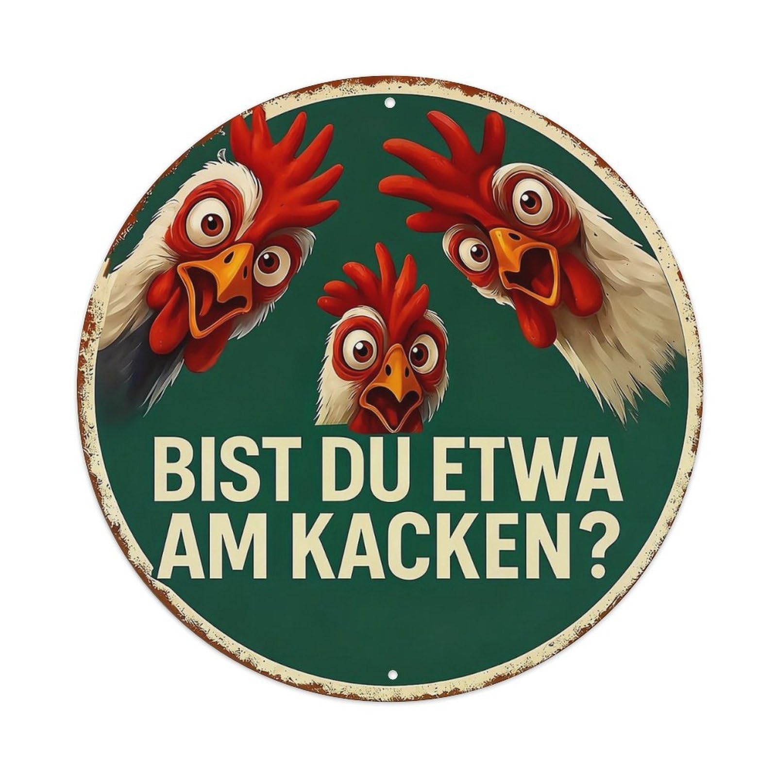 Chicken Faces With Text Vintage Round Tin Sign Retro Metal Wall Decor Metal Poster, Home Bar Garage Cafe Wall Art Decoration 8x8Inches