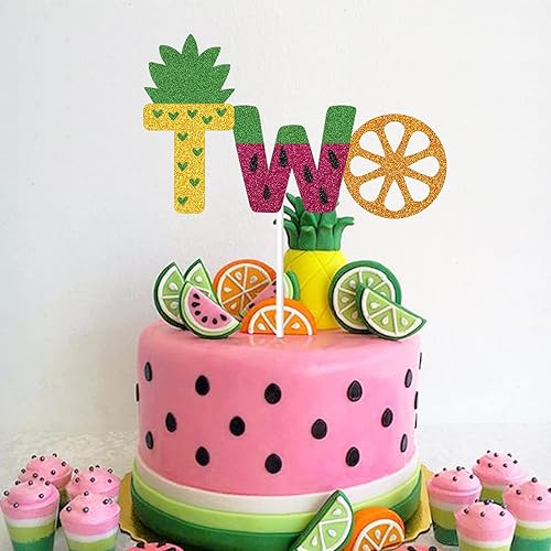 Miniatura 7 de Decoración para pastel de segundo cumpleaños de segunda fruta, piña, sandía, naranja, verano, baby shower, suministros para fiestas