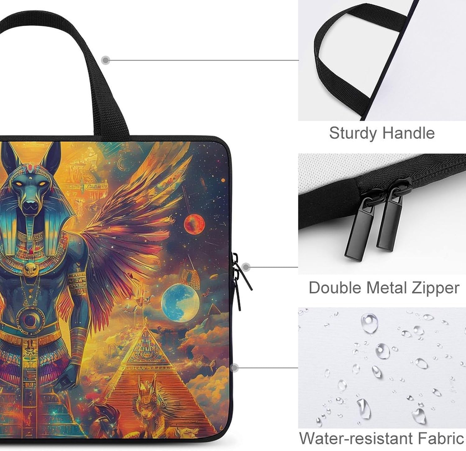 Egyptian Mythology God Laptop Bag Lightweight Computer Bag Carrying Case for Work Business