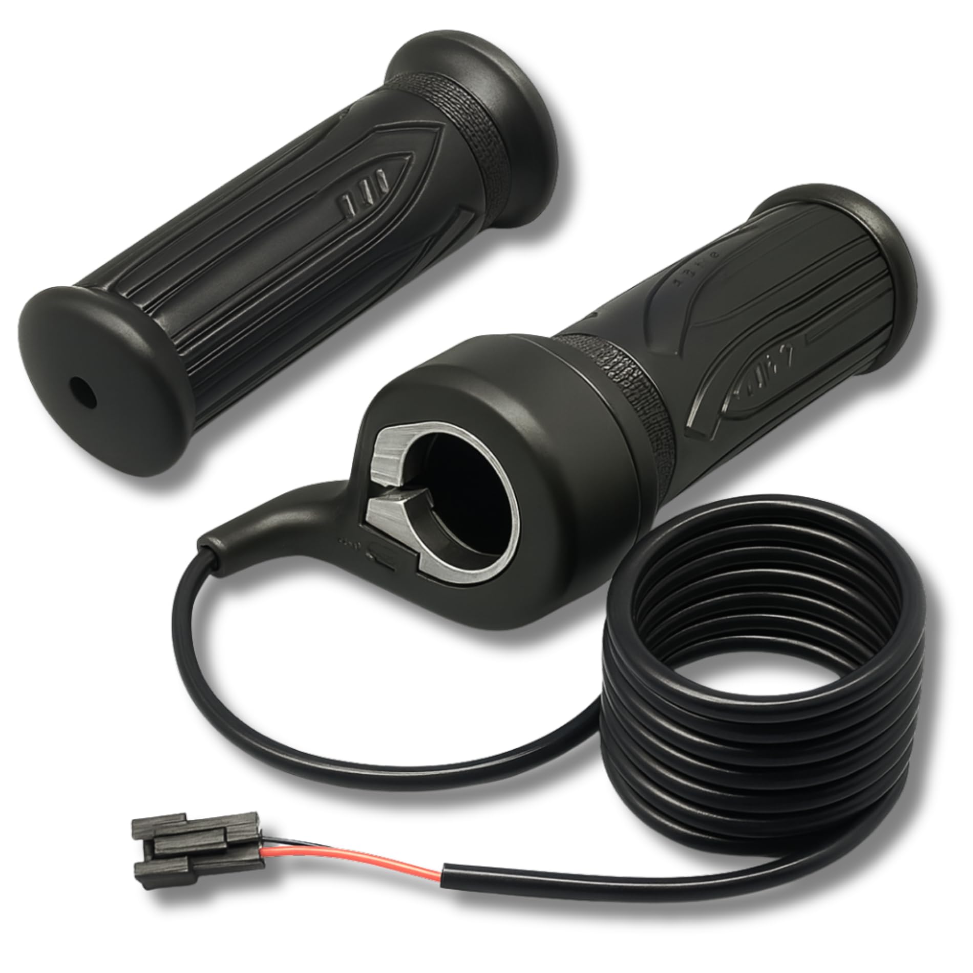 E Bike Full Twist Throttle 3 Pin, Electric Bicycle, Scooter, Ebike Right Hand, Left Hand Grip, SM JST Female Plug 12V 24V 36V 48V 52V 60V 72V & Fits a 22mm Handlebar