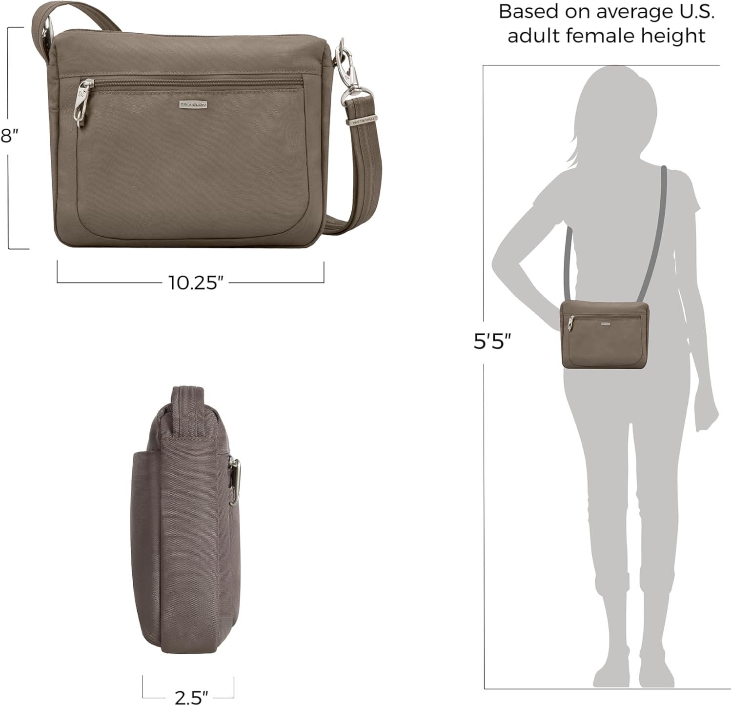 Travelon Anti-Theft Classic Small East/West Crossbody
