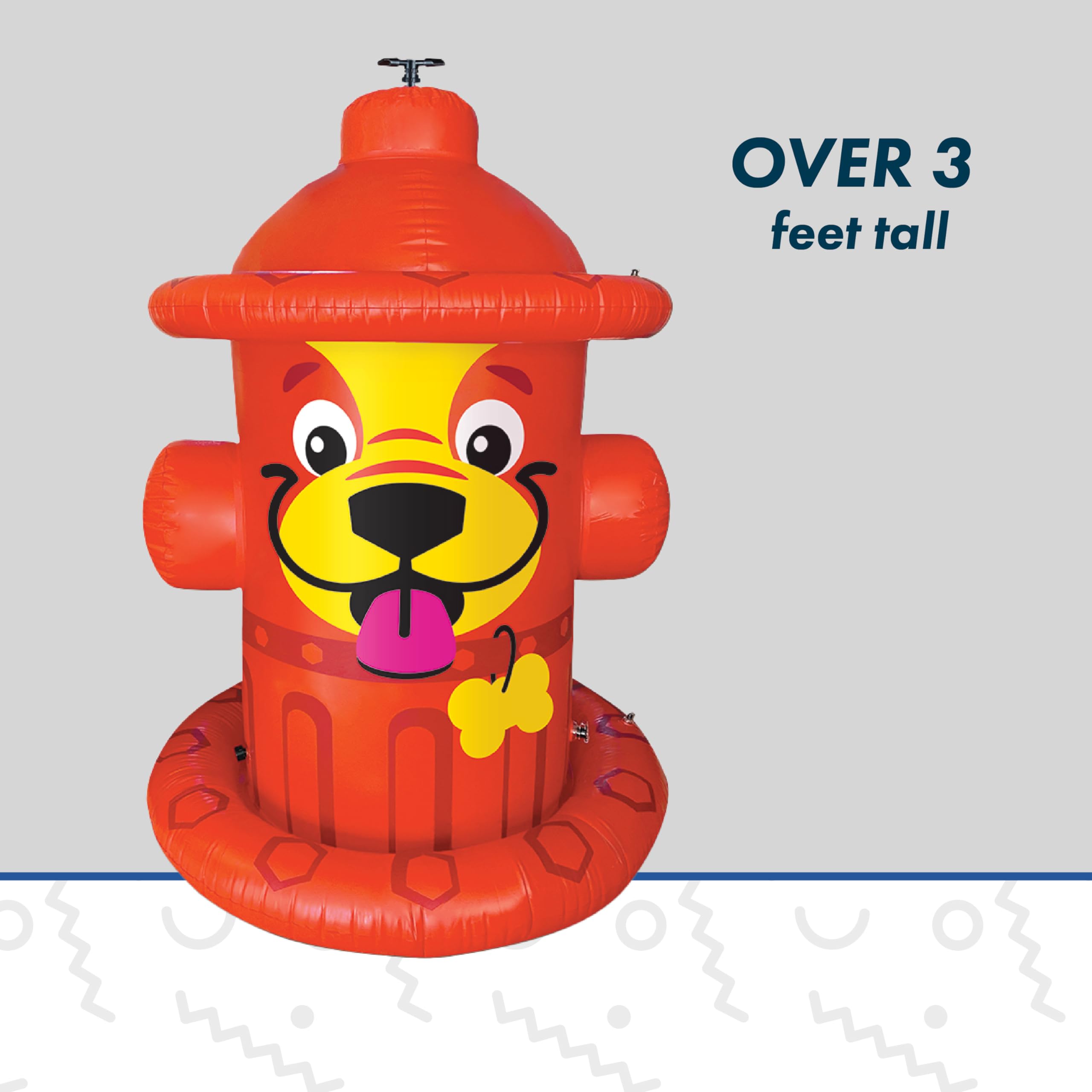 BigMouth Inc. Inflatable Fire Hydrant Water Sprinkler, Water Sprayer for The Backyard, Outdoor Summer Water Games for Dogs, Puppy Toy
