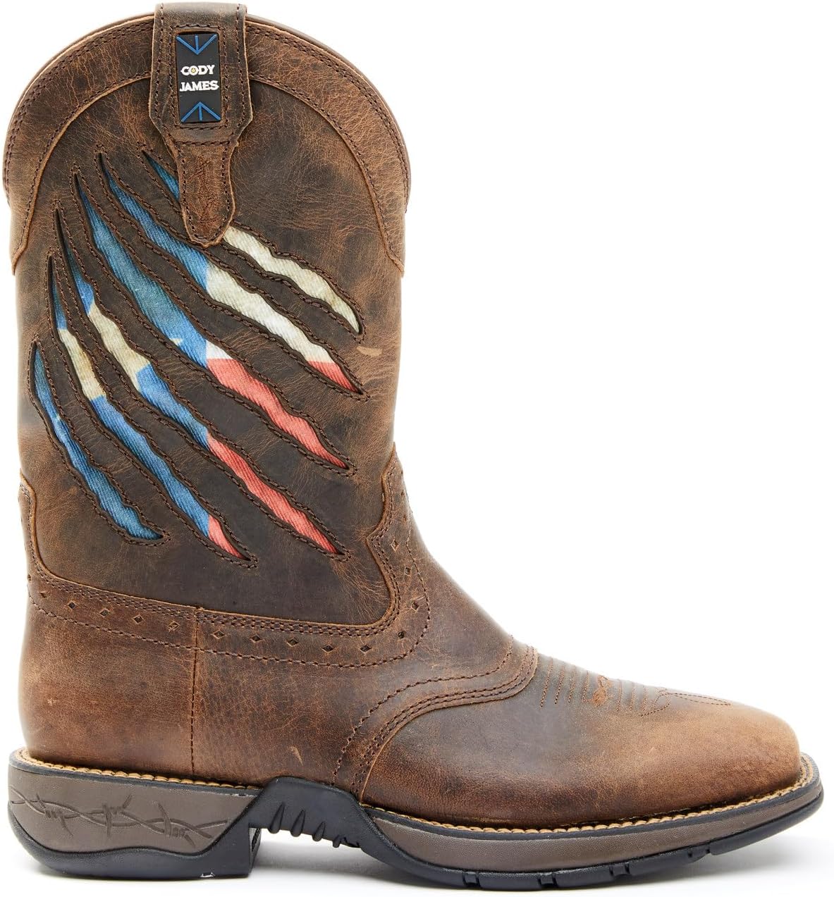 Cody James Men's Lite Flag Western Boot Wide Square Toe D M US