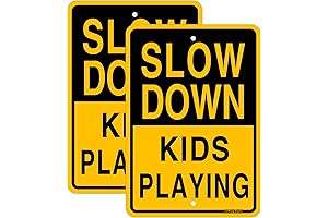 17 x 12 Inches Joffreg Slow Down Kids Playing Sign