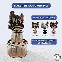 Vista 16 de Lumber Reveal USA Mini Liquor Bottle Cake Display Shelf for 21st Birthday or Other Ages Hand Assembled and Laser Cut Happy Birthday and 21 Mini