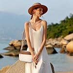 Crossbody Bags for Women, Quilted PU Leather Shoulder Bag with Adjustable Wide Strap, Small Camera Crossbody Purses for Women, Trendy White Handbag Multi Compartment for Travel Shopping Work