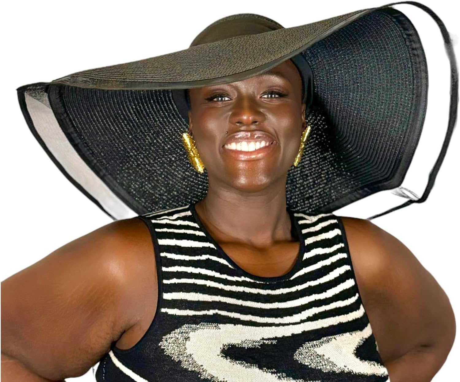 SHEfitsME Flex Beach Sun Hat for Women Satin-Lined Rollable Removable Chin Strap UPF50 Big-Head Friendly with Travel Bag