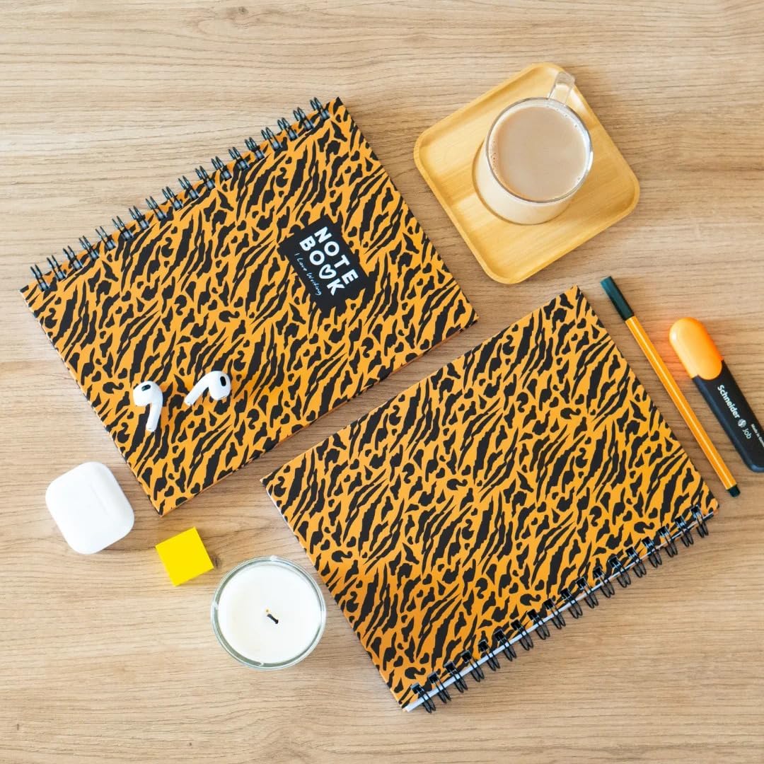 be online Spiral Notebook 17 x 24 cm Hard Cover University & High School Notebook 80 g Thick Paper, Flat Open, Ideal Courses & Reviews, Lined, 200 Pages (Golden CLAW) - Image 2
