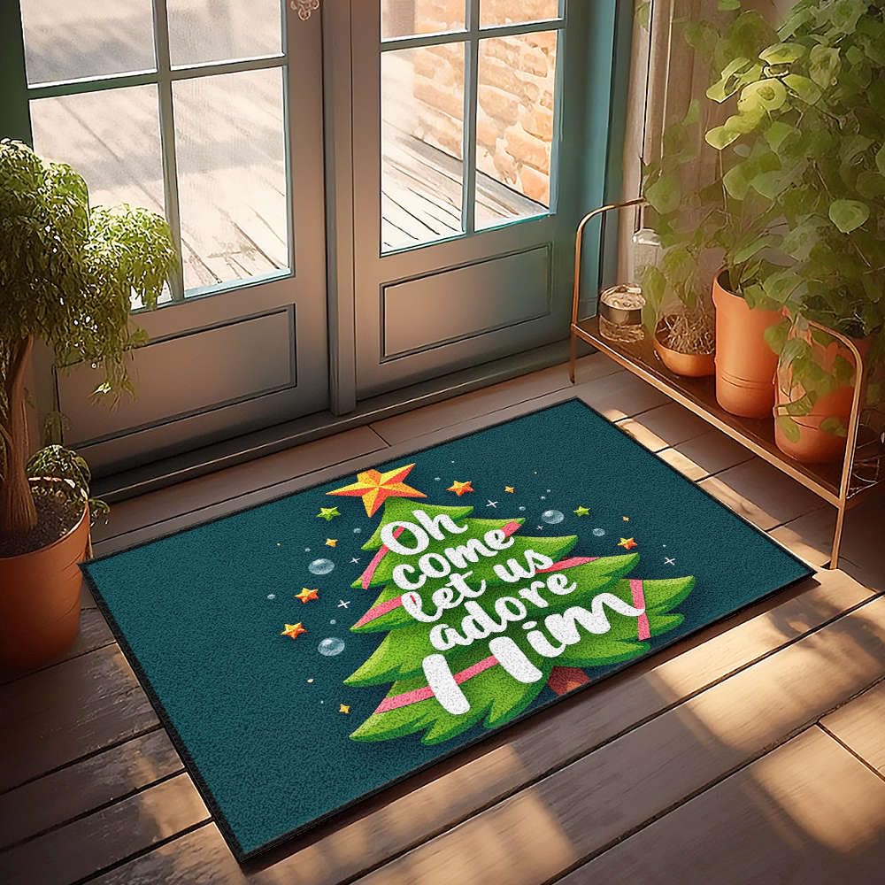 Tapis de bienvenue sapin de Noël pour entrée et décoration de bureau masculin 65x90