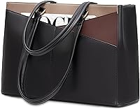 Vista 12 de LOVEVOOK Bolsa para laptop de 15.6 pulgadas para mujer, bolsa de mano impermeable de cuero, maletín para computadora para mujeres de negocios, bolsa