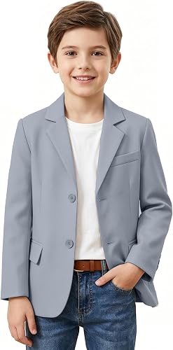 Boys' Blazer Suit Jacket Formal Sport Coats Solid Color Tuxedo Blazers