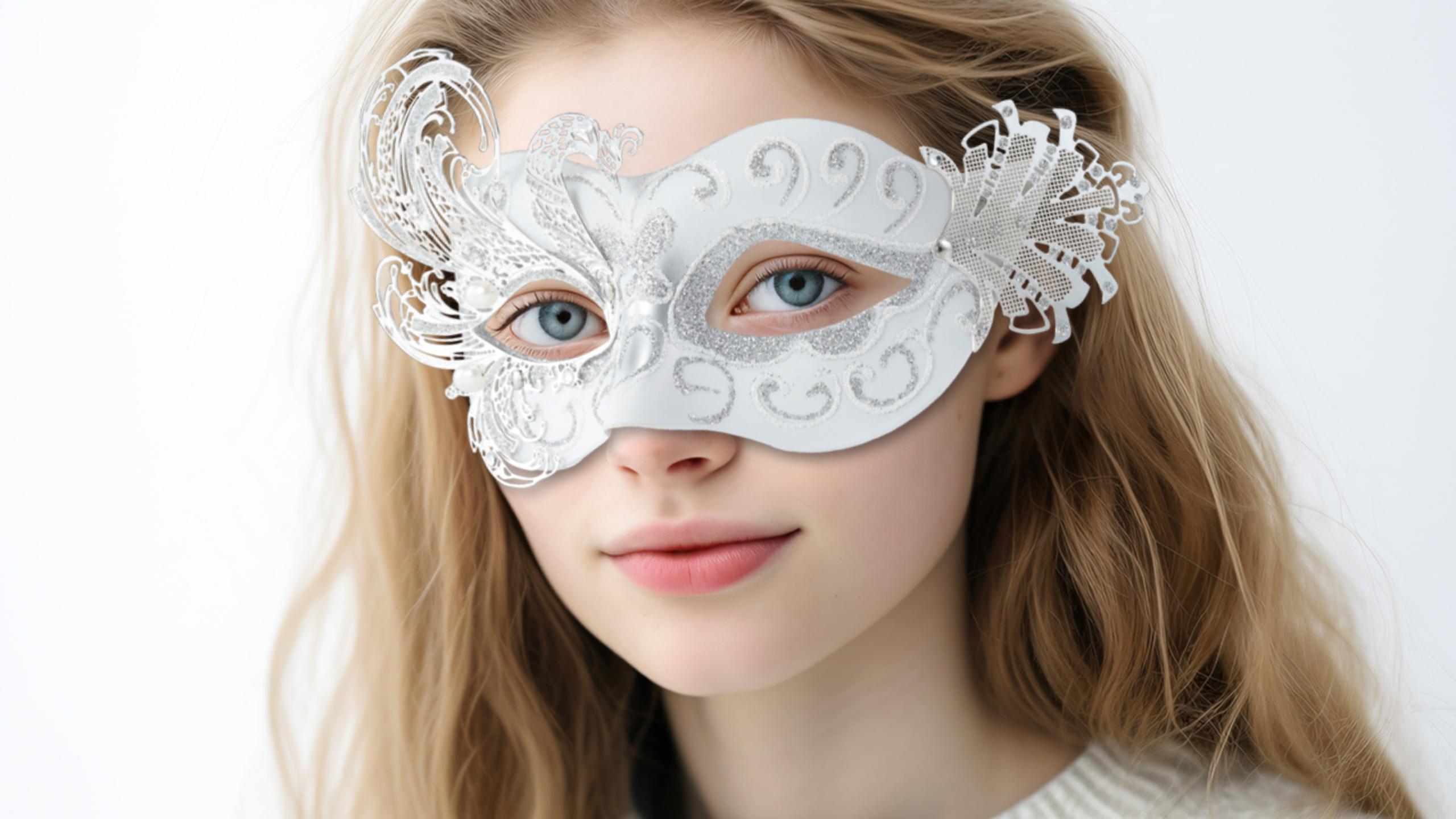 Amazon.com: MYSEUNI 2025 New White Masquerade Mask for Women