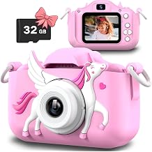 Slothcloud  ocuk Selfie Kamera, 6-12 Ya  aras  Erkekler  in Do um G n  Hediyeleri, Yeni y r meye ba layan  ocuklar i in HD Dijital Video Kameralar, Oyuncak 3 4 5 6 7 9 Ya ndaki Gen ler i in 32GB SD Kart ile