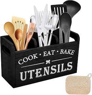 Jiayaus Kitchen Utensil Holder for Kitchen Counter, Large 3 Compartments...